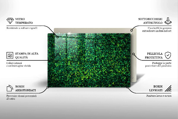 Tagliere in vetro temperato Pianta con foglie piccole