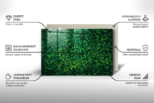 Tagliere in vetro temperato Pianta con foglie piccole