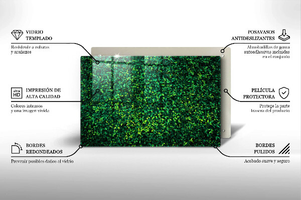 Tagliere in vetro temperato Pianta con foglie piccole