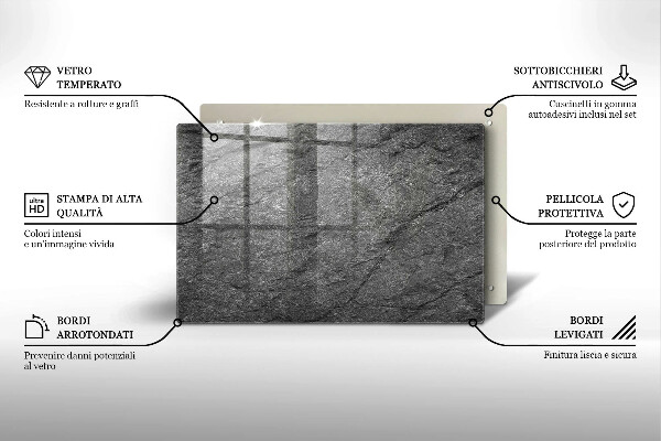 Tagliere in vetro temperato Trama di pietra
