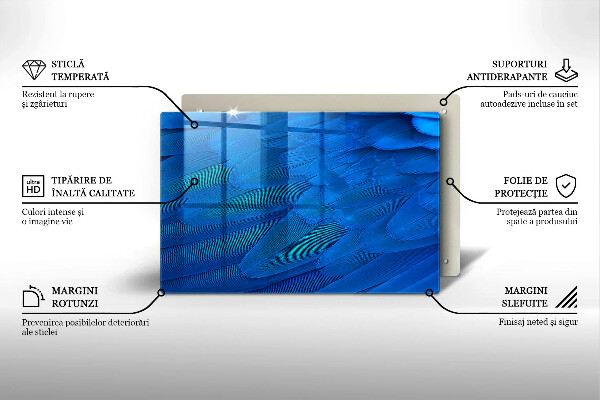 Tagliere in vetro temperato Piume di uccelli