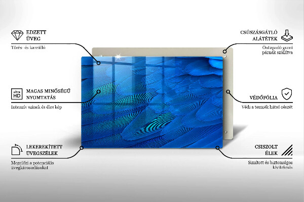 Tagliere in vetro temperato Piume di uccelli