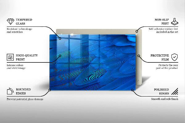 Tagliere in vetro temperato Piume di uccelli