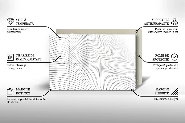 Tagliere in vetro temperato Modello di linee moderne