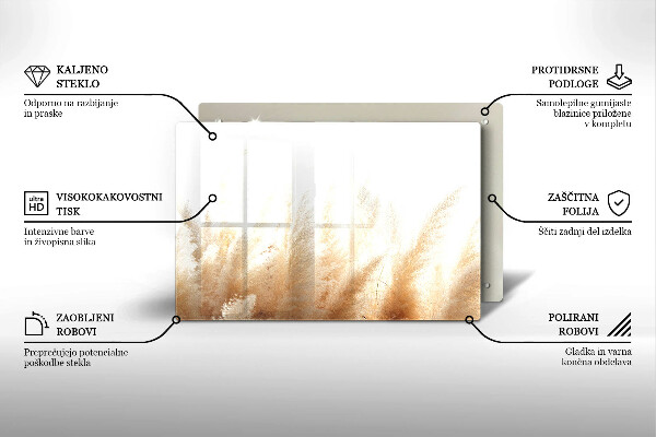 Tagliere in vetro temperato Erba della pampa