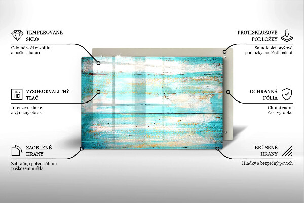 Tagliere in vetro temperato Tavole in legno d'epoca