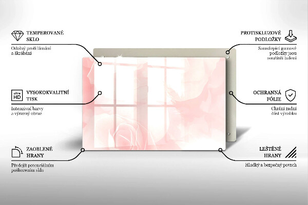 Tagliere in vetro temperato Sfondo di rose pastello