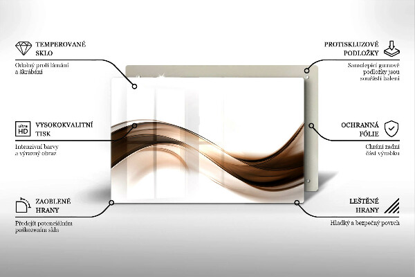 Tagliere in vetro temperato Linee marroni astratte