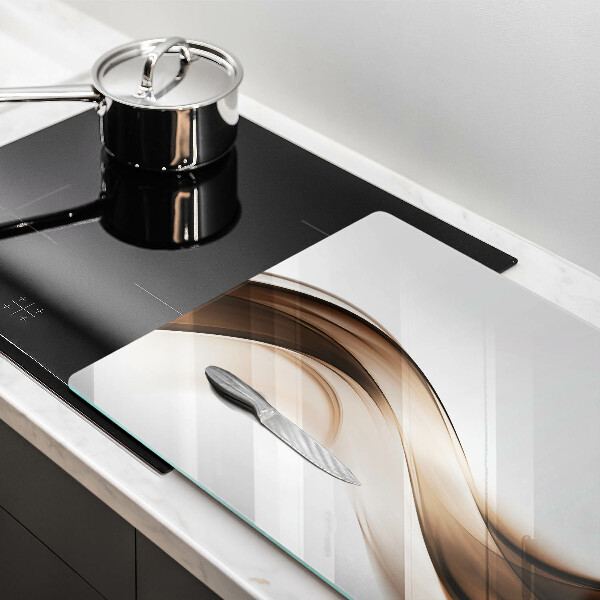 Tagliere in vetro temperato Linee marroni astratte