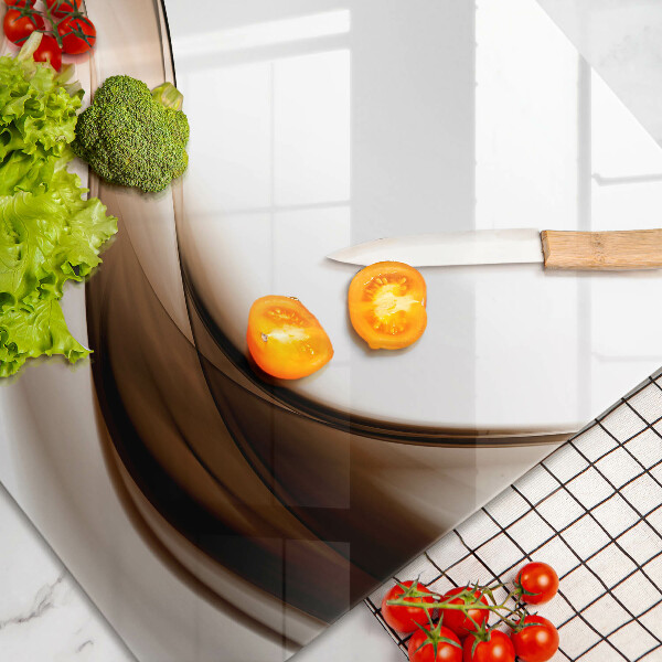 Tagliere in vetro temperato Linee marroni astratte