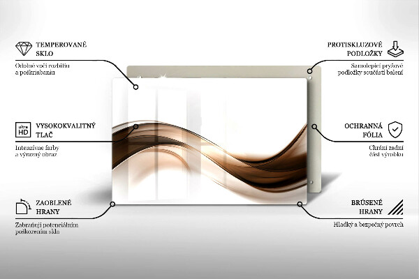 Tagliere in vetro temperato Linee marroni astratte