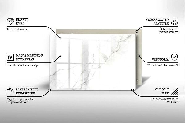Tagliere in vetro temperato Sfondo di pietra di marmo