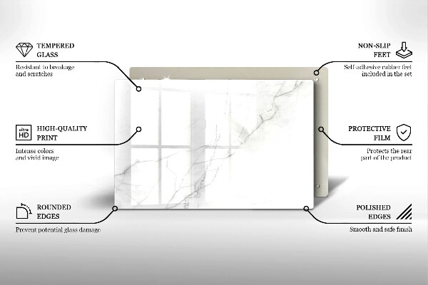 Tagliere in vetro temperato Sfondo di pietra di marmo