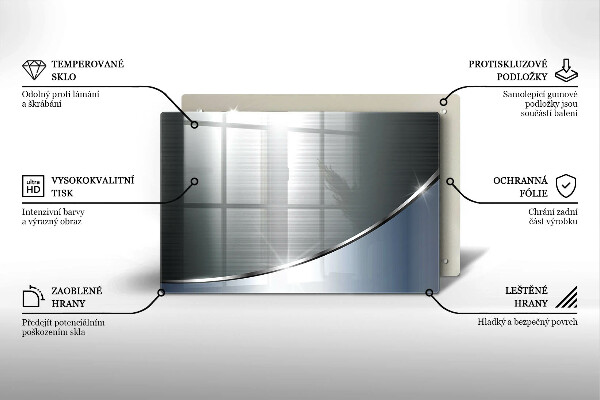 Tagliere in vetro temperato Modello di astrazione in metallo