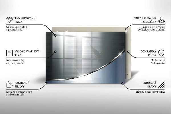 Tagliere in vetro temperato Modello di astrazione in metallo
