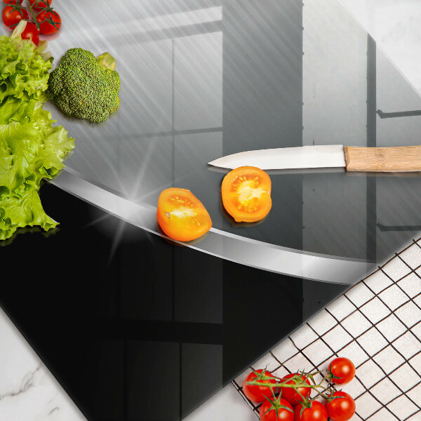 Tagliere in vetro temperato Astrazione con metallo