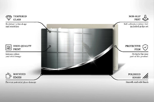 Tagliere in vetro temperato Astrazione con metallo
