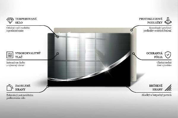 Tagliere in vetro temperato Astrazione con metallo