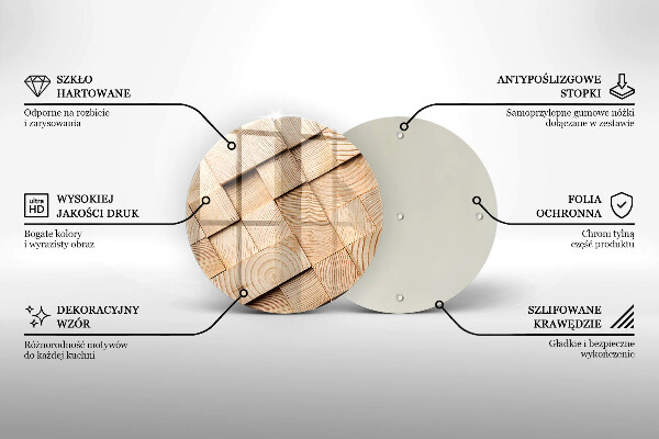 Tagliere in vetro Quadrati di legno