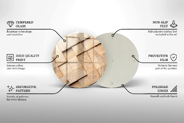 Tagliere in vetro Quadrati di legno