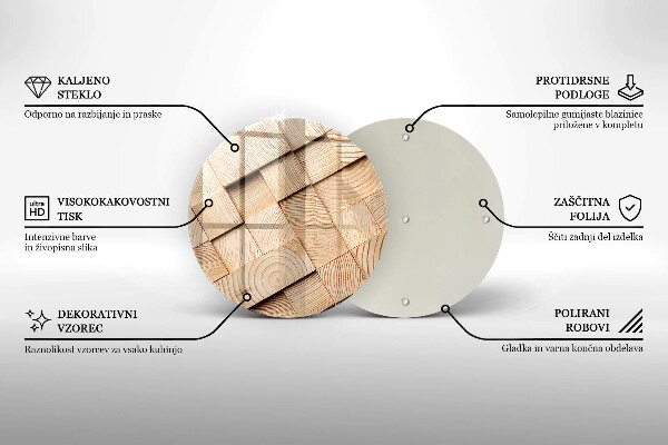 Tagliere in vetro Quadrati di legno