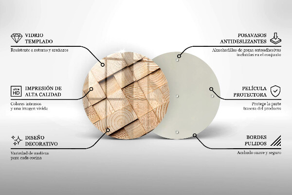 Tagliere in vetro Quadrati di legno