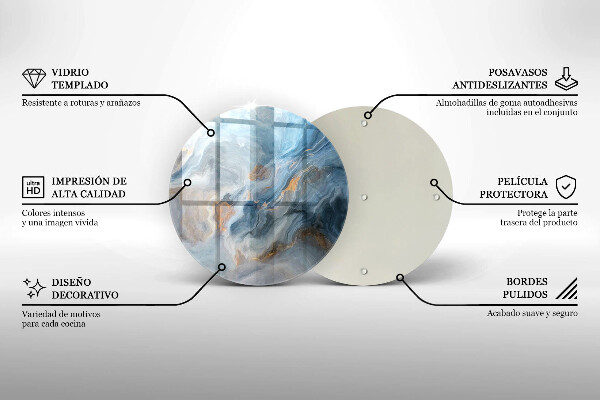 Tagliere in vetro Trama di marmo