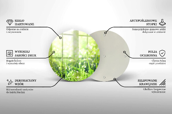 Tagliere in vetro Natura: erba e rugiada