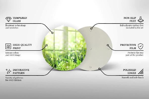 Tagliere in vetro Natura: erba e rugiada