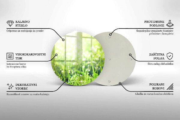 Tagliere in vetro Natura: erba e rugiada