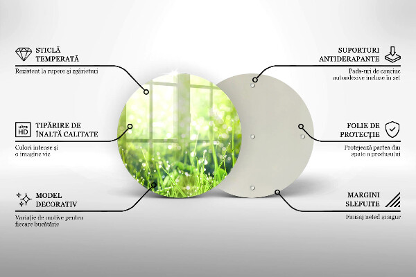 Tagliere in vetro Natura: erba e rugiada