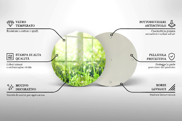 Tagliere in vetro Natura: erba e rugiada