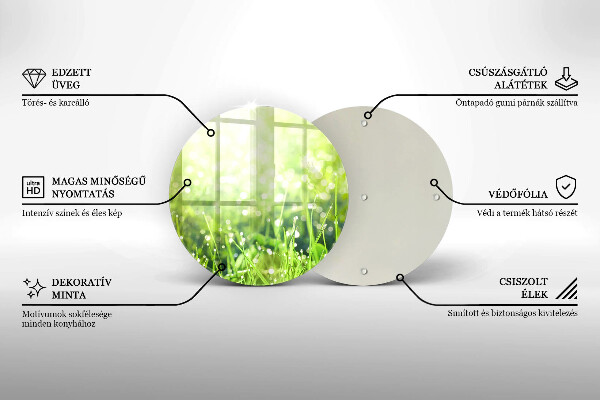 Tagliere in vetro Natura: erba e rugiada
