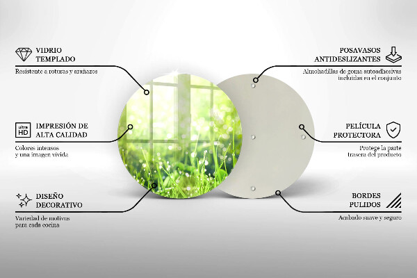 Tagliere in vetro Natura: erba e rugiada
