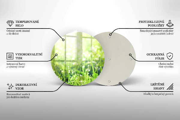 Tagliere in vetro Natura: erba e rugiada