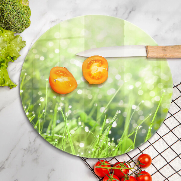 Tagliere in vetro Natura: erba e rugiada