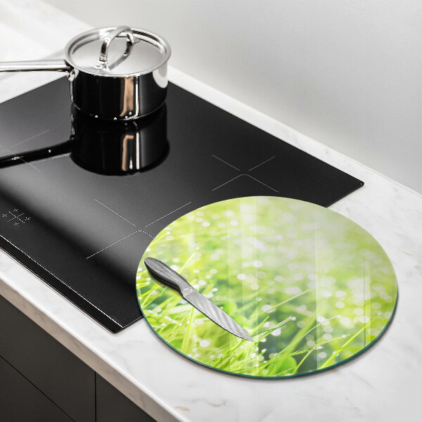 Tagliere in vetro Natura: erba e rugiada