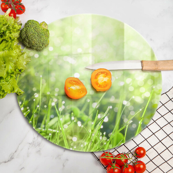 Tagliere in vetro Natura: erba e rugiada