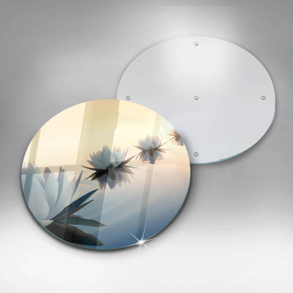 Tagliere in vetro Fiori di giglio sull'acqua