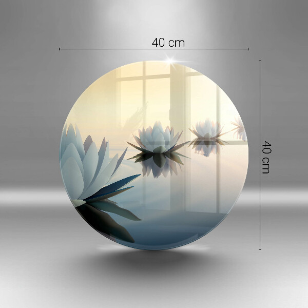 Tagliere in vetro Fiori di giglio sull'acqua