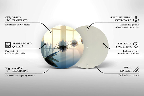Tagliere in vetro Fiori di giglio sull'acqua