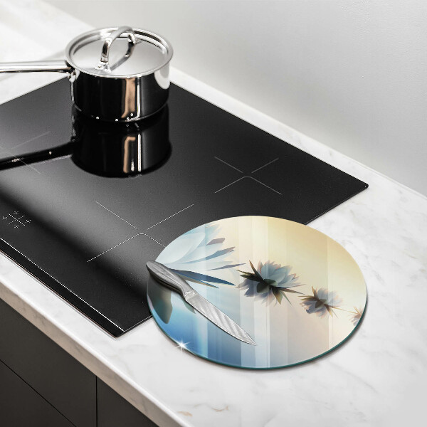 Tagliere in vetro Fiori di giglio sull'acqua