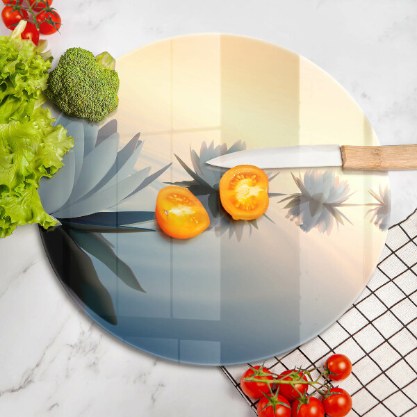 Tagliere in vetro Fiori di giglio sull'acqua