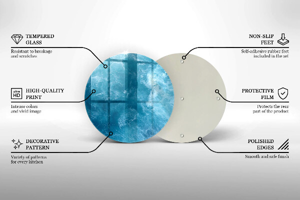 Tagliere in vetro Acqua blu