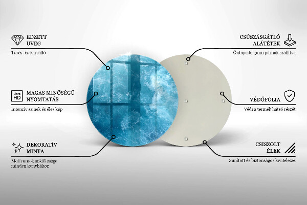 Tagliere in vetro Acqua blu