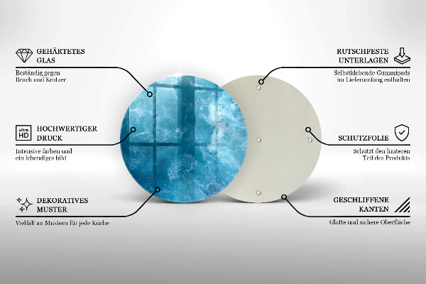 Tagliere in vetro Acqua blu