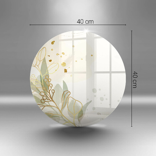 Tagliere in vetro Acquerello e foglie d'oro