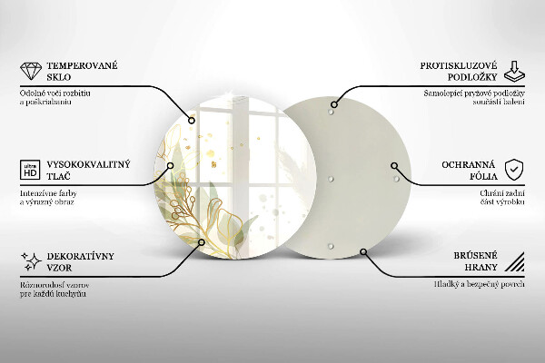 Tagliere in vetro Acquerello e foglie d'oro