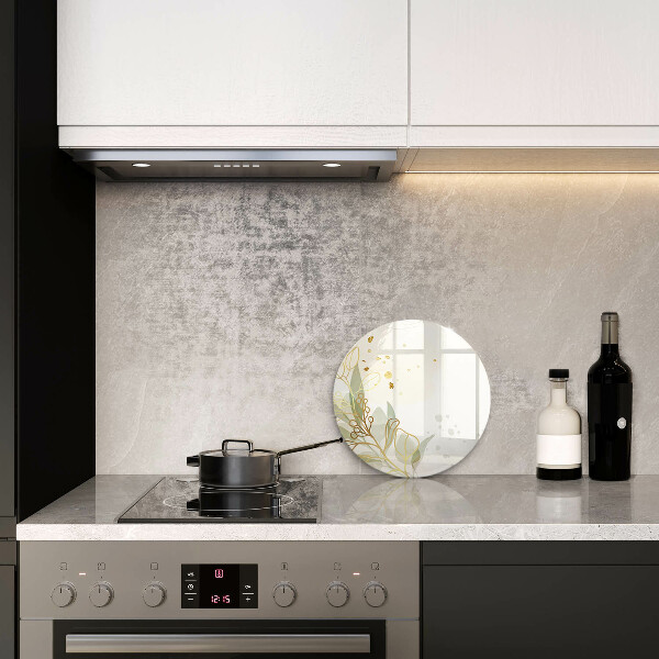 Tagliere in vetro Acquerello e foglie d'oro