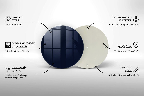 Tagliere in vetro temperato blu navy